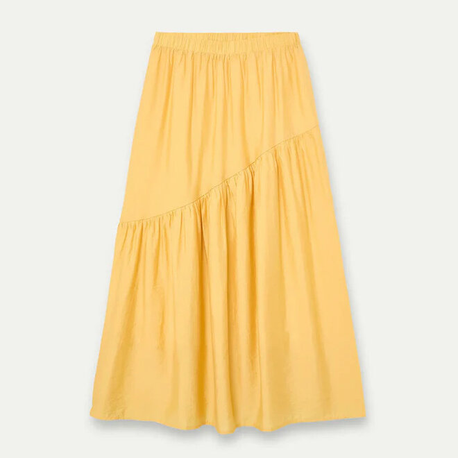 Long Skirt Yellow with Asymmetrical Cut