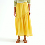 Long Skirt Yellow with Asymmetrical Cut