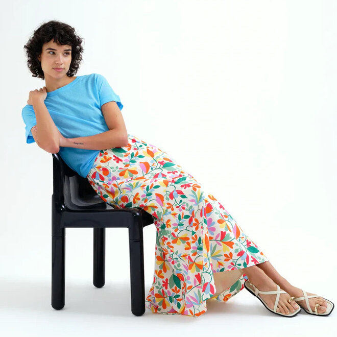 Long Skirt Lotto with Asymmetrical Cut