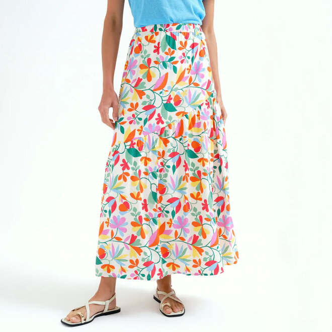 Long Skirt Lotto with Asymmetrical Cut