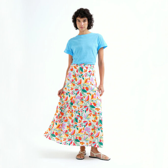 Long Skirt Lotto with Asymmetrical Cut