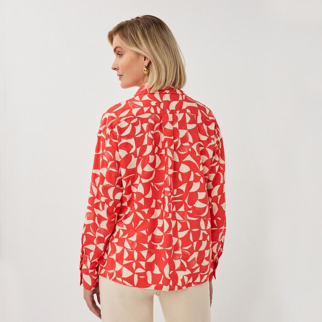 Blouse Wide Scarlet Graphic Print
