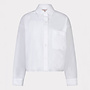 Blouse Cropped Folded Cuff Off White