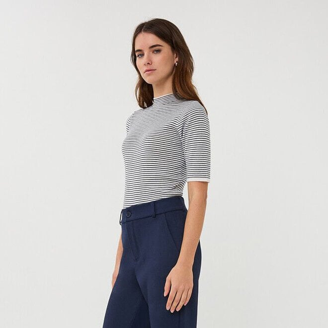 Top Striped Off White & Navy
