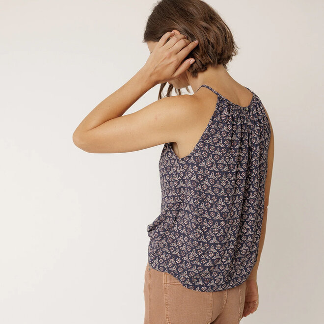 Top Block Print Navy