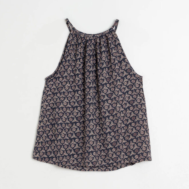 Top Block Print Navy