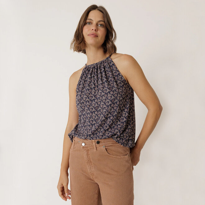 Top Block Print Navy