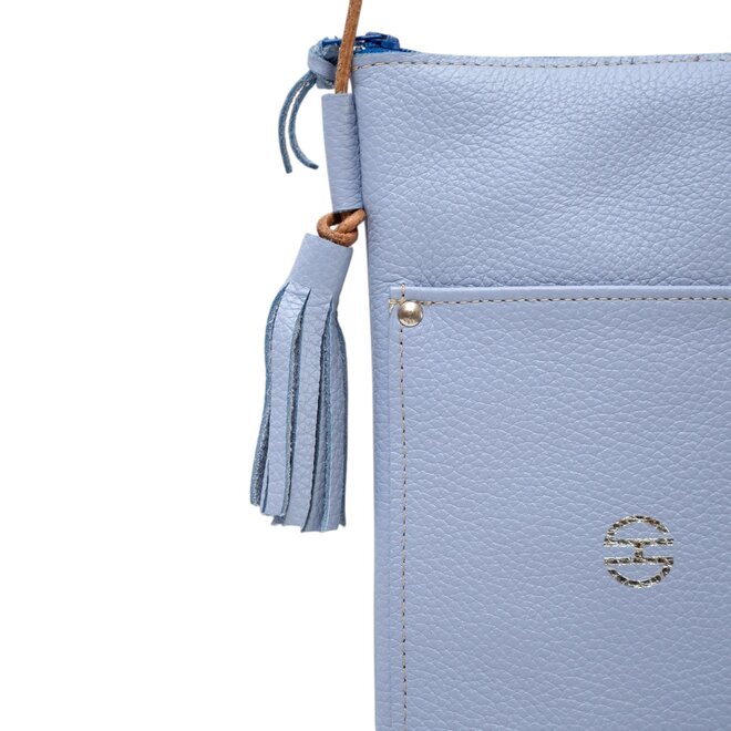 Leather Crossbody Bag Camino Periwinkle