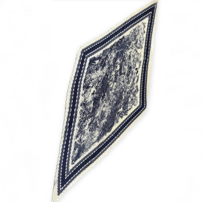 Scarf Toile de Jouy Plisse Petite Navy