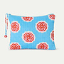 Quilted Pouch Red Bloom Flowers Print