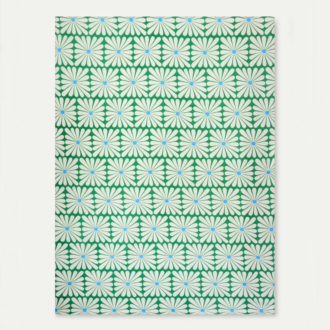 Sarong with Olive Flower Green Print OS