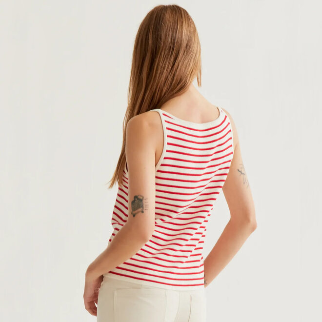 Top Strawberry Stripes Red