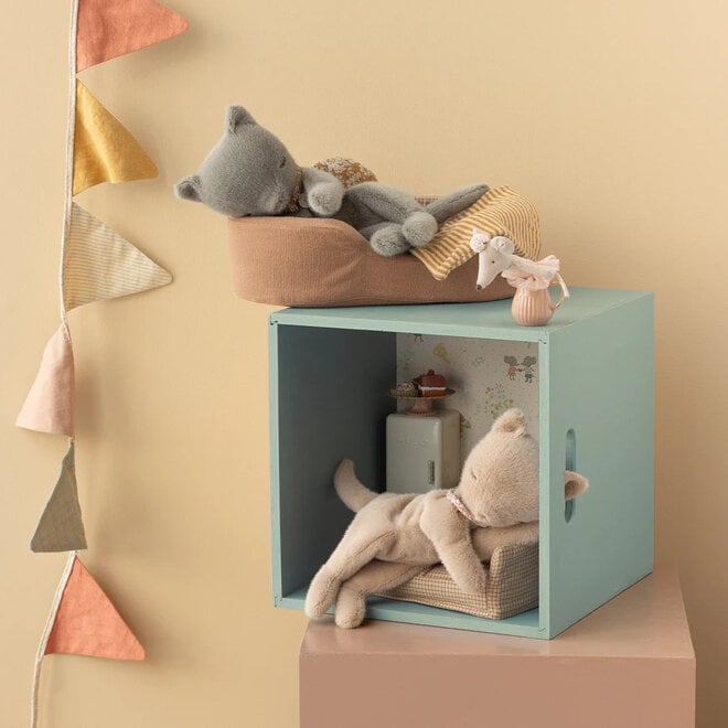 Sleeping Kitten Plush Grey Small