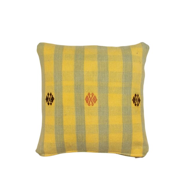 Pillow Stripes Yellow & Sage Green 14 x 14in