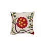 Mini Pillow Vintage Embroidered Flower 11 x 11in
