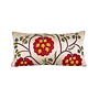 Pillow Vintage Embroidered Flower 10 x 19in