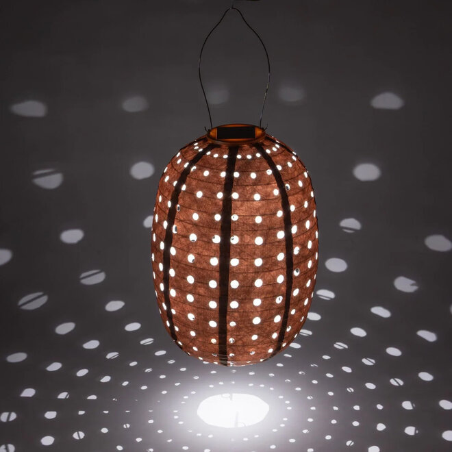 Solar Lantern Stella Swiss Dot Copper 14"