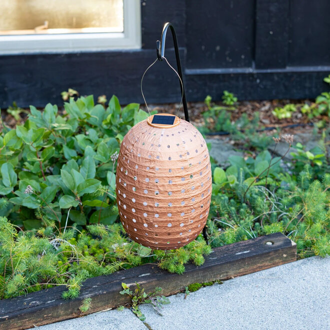 Solar Lantern Stella Swiss Dot Copper 14"