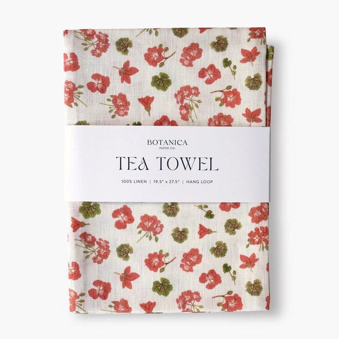 Linen Tea Towel Geranium