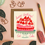 Card Strawberry Cake Birthday