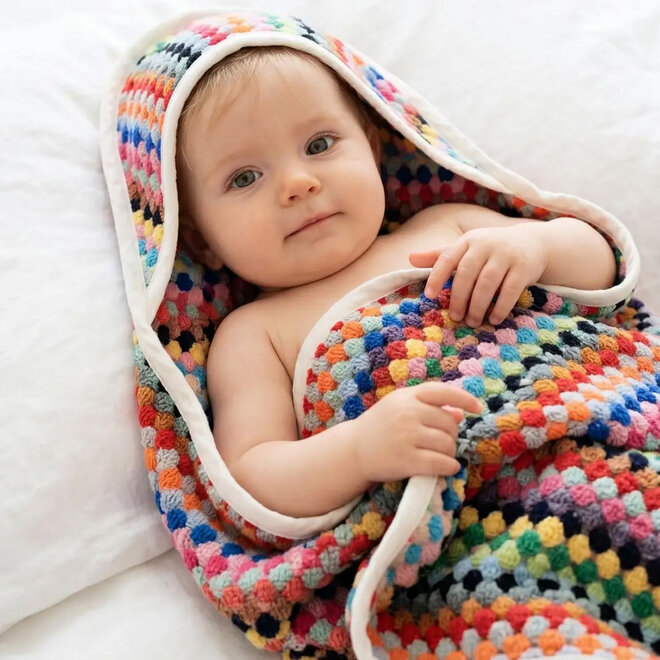 Hooded Towel Handwoven Rainbow
