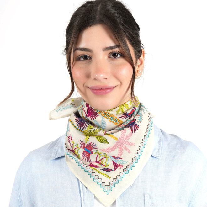 Bandana Embroidery Beige