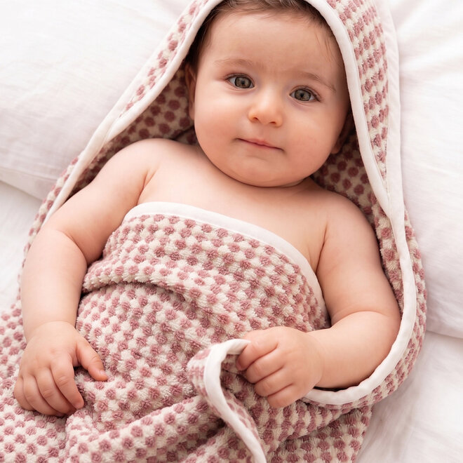 Hooded Towel Handwoven Mauve