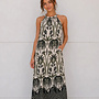 Maxi Dress Botanical Halter Khaki