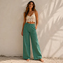 Pants Structured Wide Leg Green