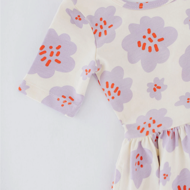 Dress Twirl in Lavender Blooms