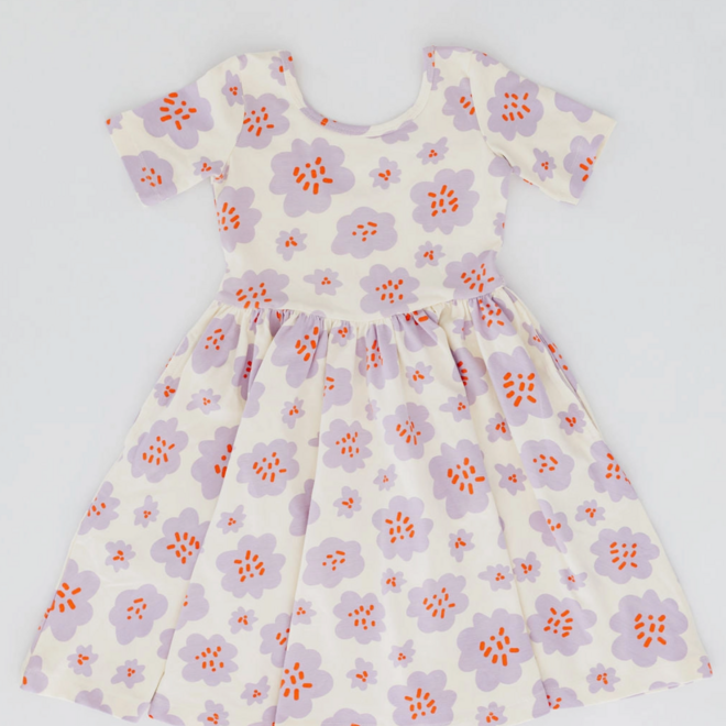 Dress Twirl in Lavender Blooms