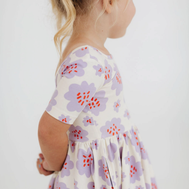 Dress Twirl in Lavender Blooms