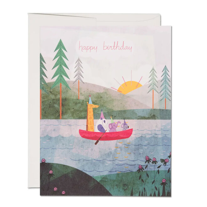 Card Four Canoe Birthday