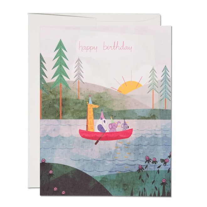 Card Four Canoe Birthday