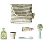 Mouse Toothbrush Set in Bag Blue Stripe