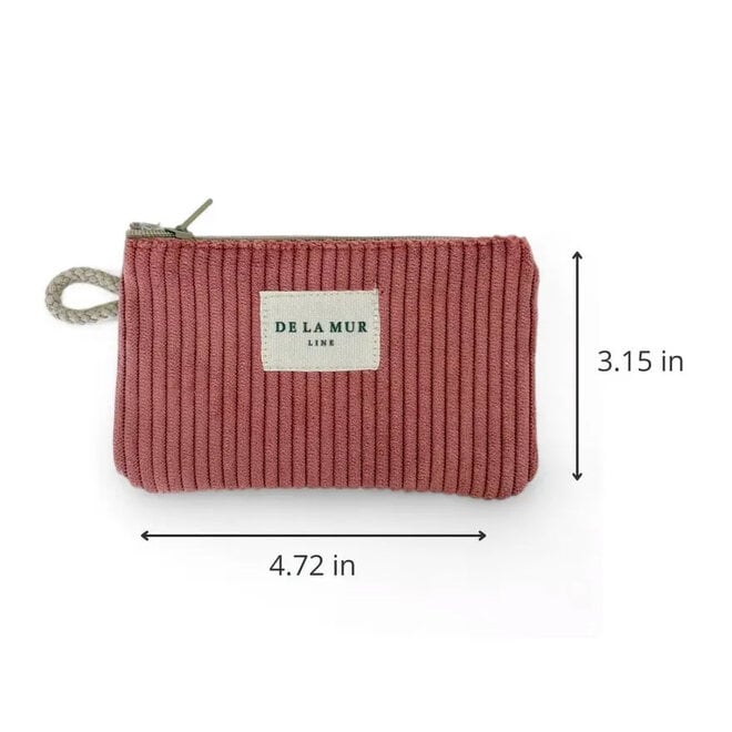 Coin Purse Corduroy Coral Pink