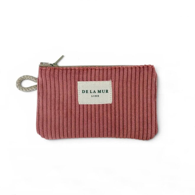 Coin Purse Corduroy Coral Pink