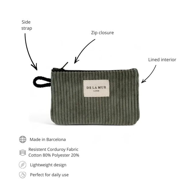 Coin Purse Corduroy Olive Green