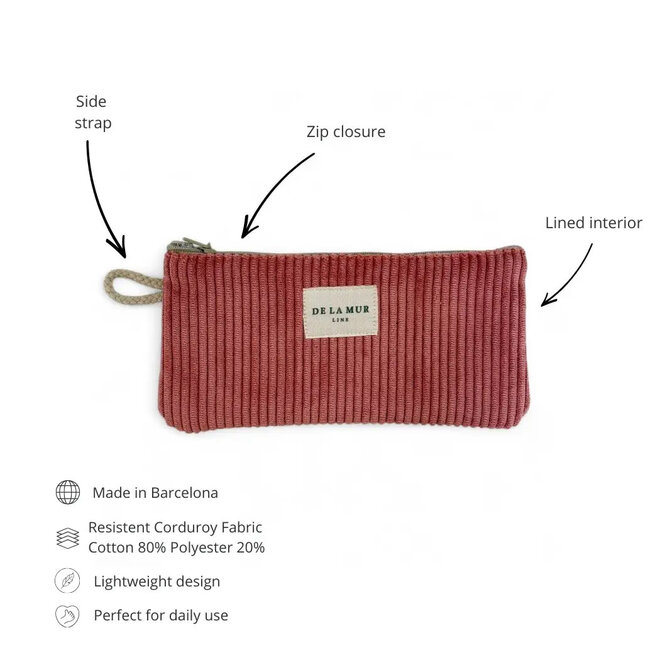 Eyewear Corduroy Case Coral Pink