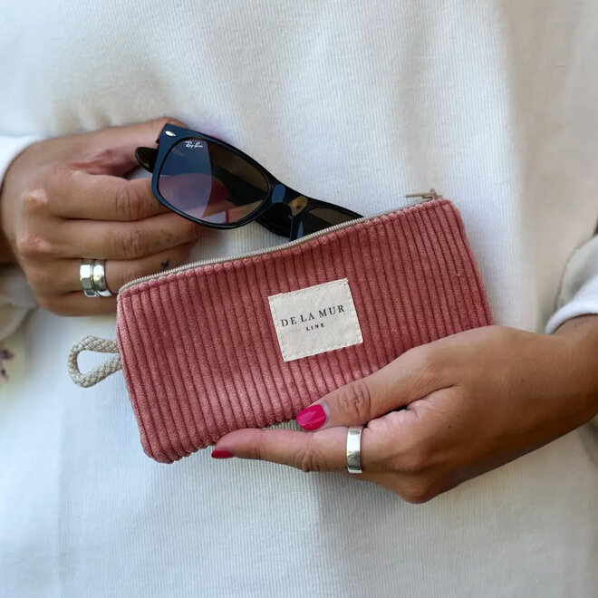 Eyewear Corduroy Case Coral Pink
