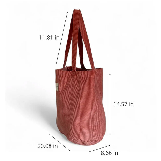 Tote Bag Corduroy Coral Pink