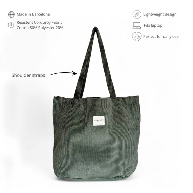 Tote Bag Corduroy Olive Green