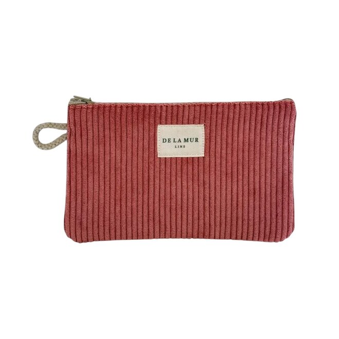Makeup Bag / Coin Purse Corduroy Coral Pink