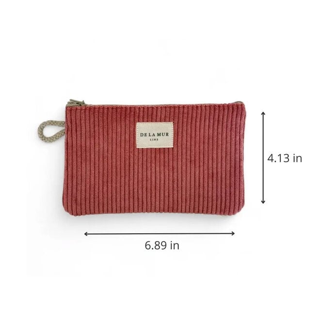 Makeup Bag / Coin Purse Corduroy Coral Pink