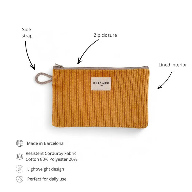 Makeup Bag / Coin Purse Corduroy Mustard