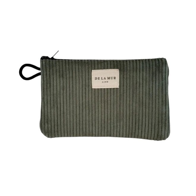 Makeup Bag / Coin Purse Corduroy Olive Green