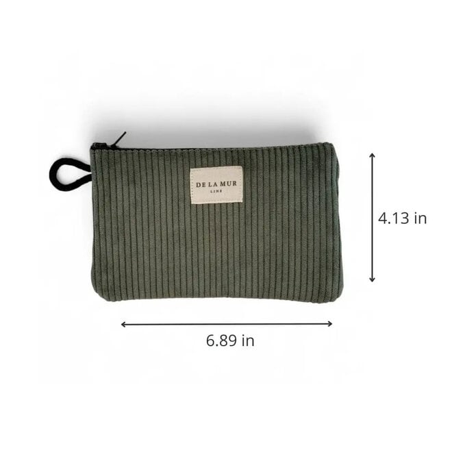 Makeup Bag / Coin Purse Corduroy Olive Green