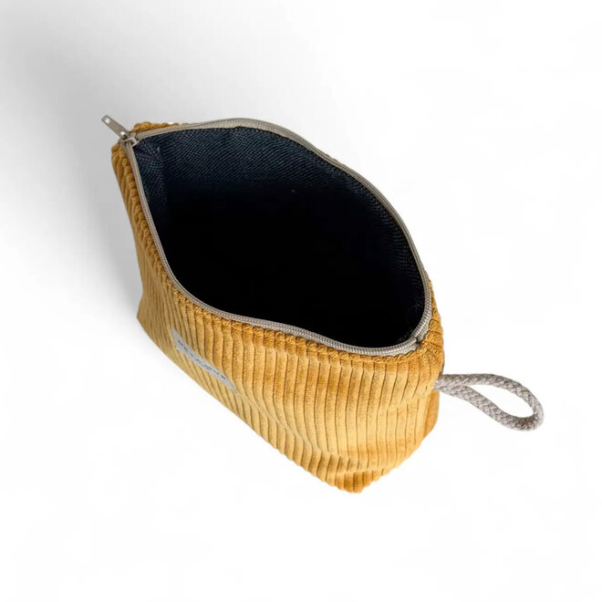Makeup Bag Corduroy Mustard Small