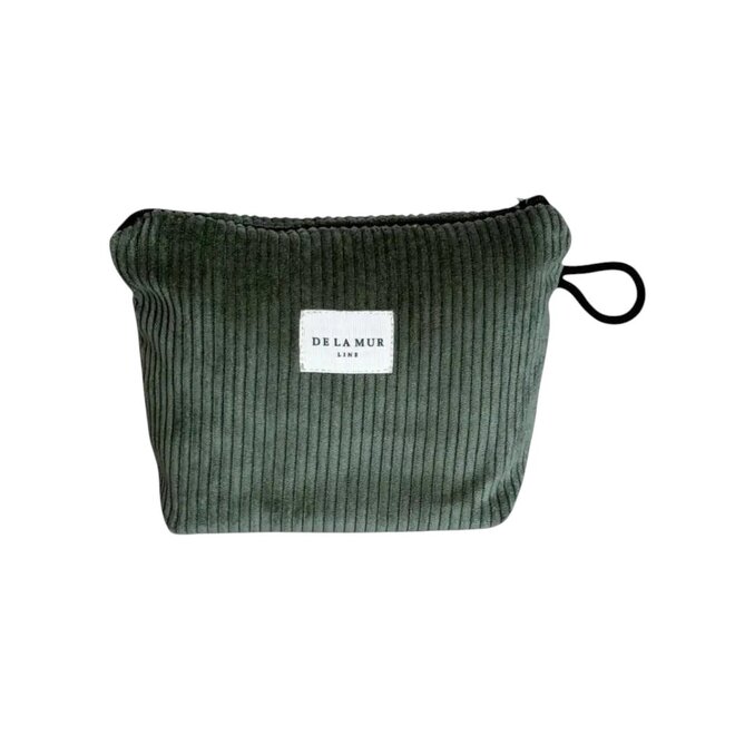 Makeup Bag Corduroy Olive Green Small