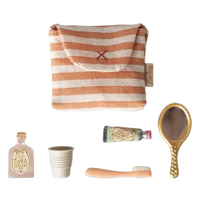 Mouse Toothbrush Set in Bag Coral Stripe